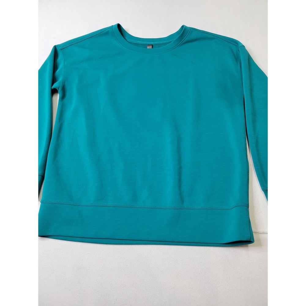 Mondetta Teal Blue Crewneck Sweatshirt Womens Large Drop Shoulder Pullover